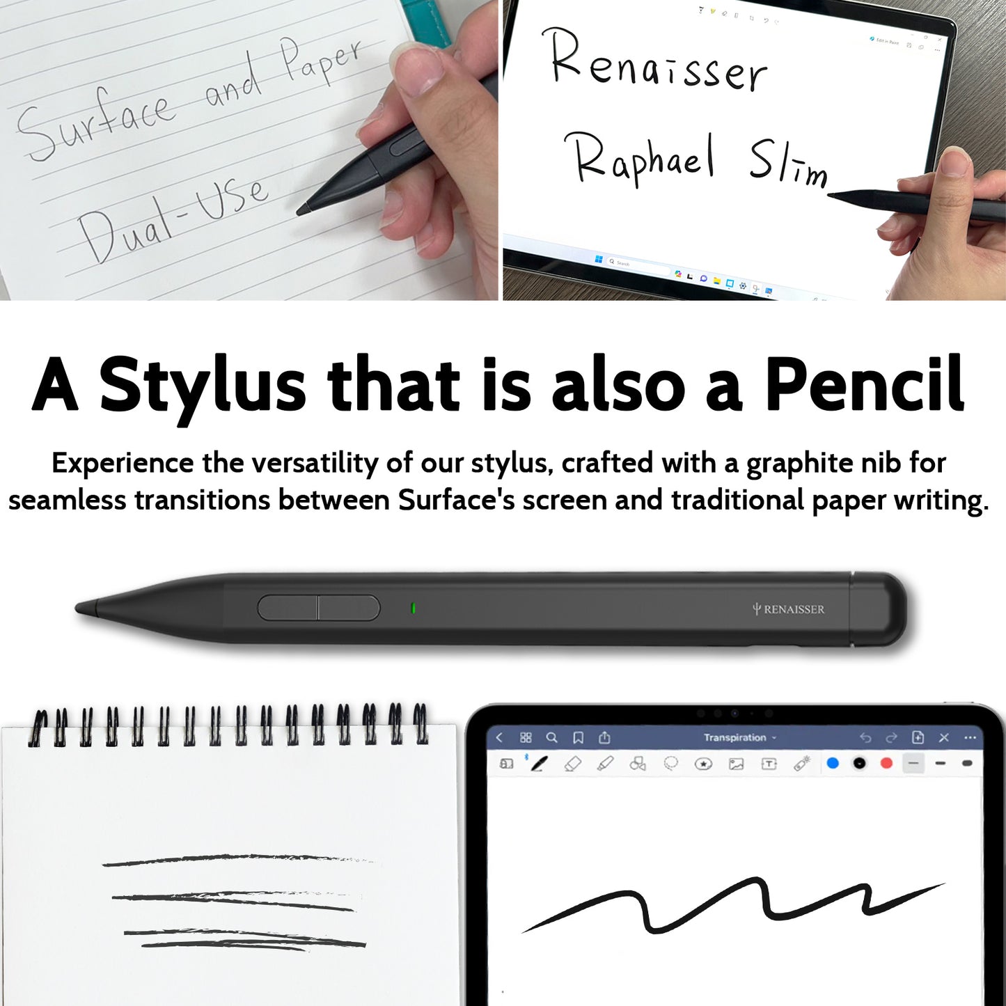 RENAISSER Raphael Slim Stylus for Surface