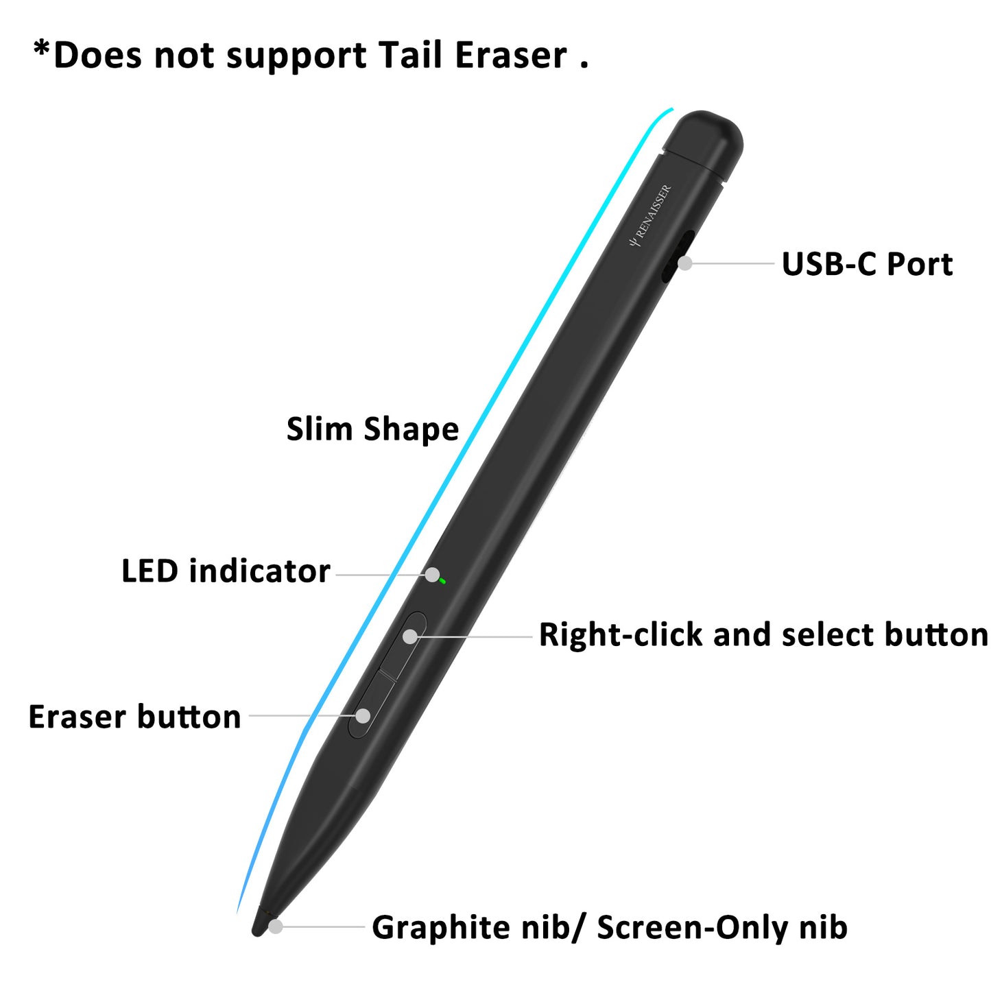 RENAISSER Raphael Slim Stylus for Surface