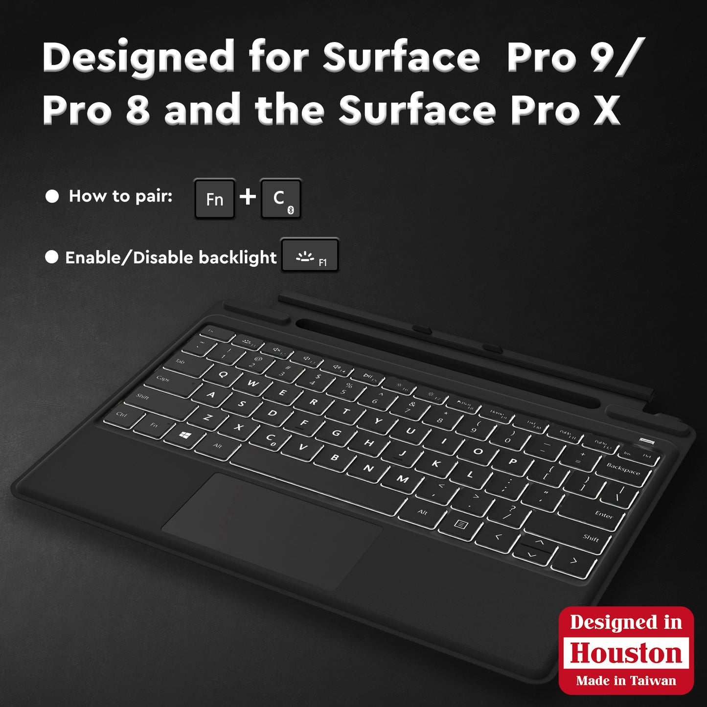 RENAISSER Pelican Keyboard for Surface Pro 9/ Pro 8/ Pro X