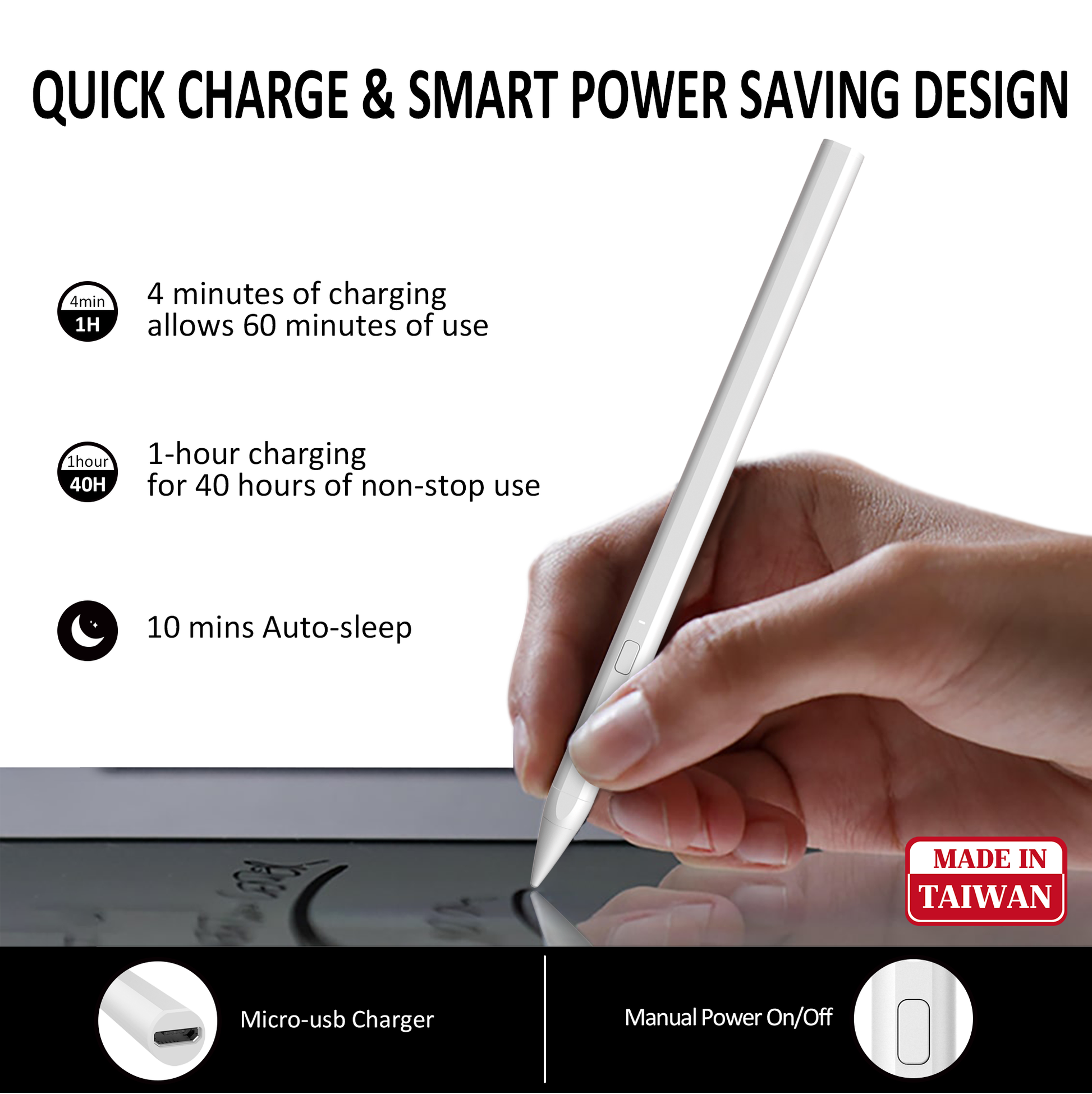 Digital Stylus Pen Stift Pencil 1. Gen für Apple iPad iPhone Samsung Tablet  iOs